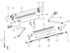 Thule Omnistor Binnenkap & Opdraaimechanisme Links 5102